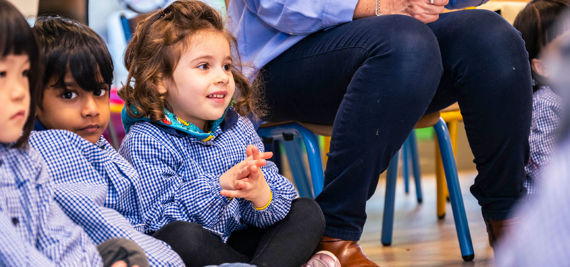 Early years students learning in class at BJAB.