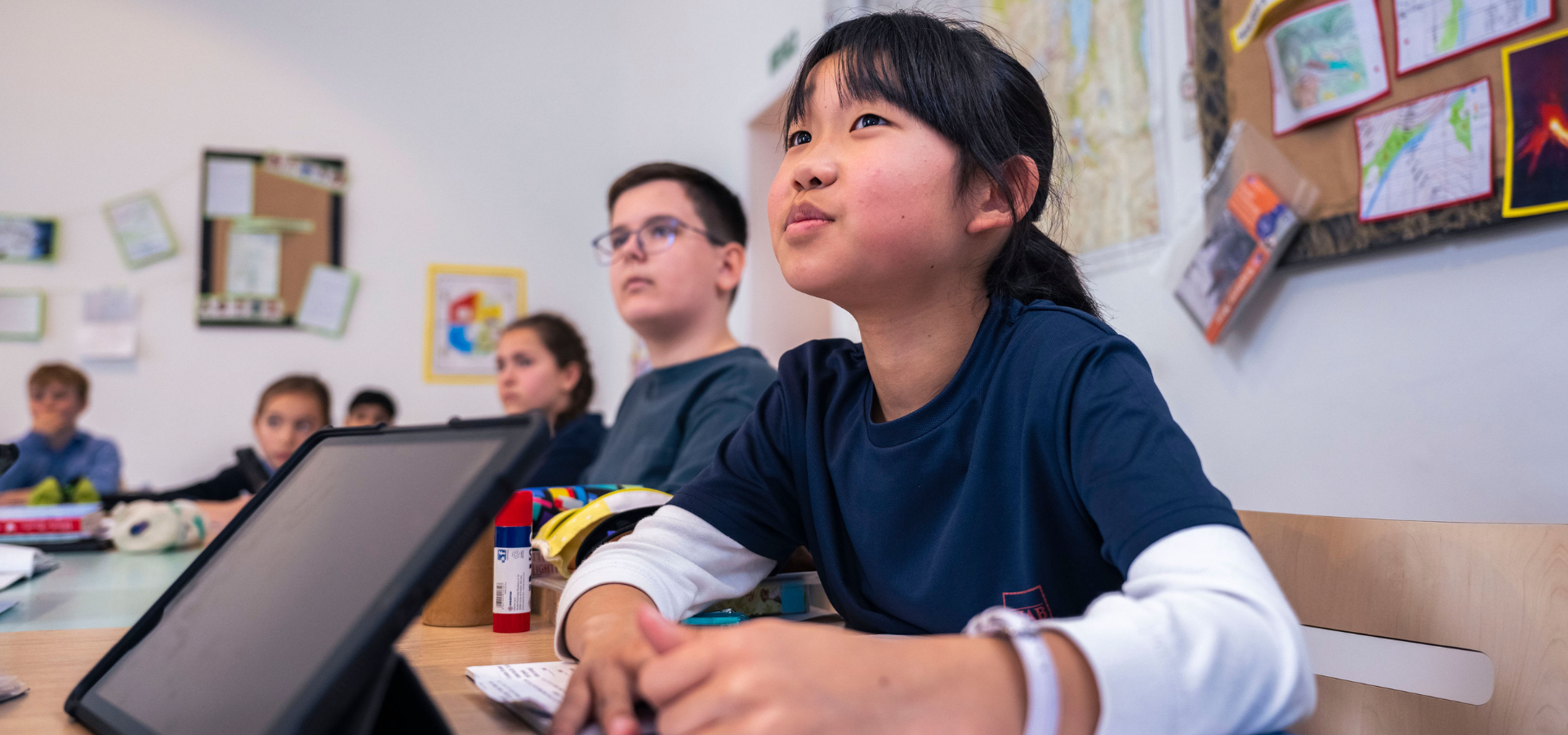 Student learning with technology in the prep school at BJAB.